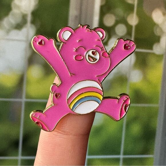 Accessories - Cheer Pink Care Bear Rainbow Enamel Pin/ Brooch Lapel